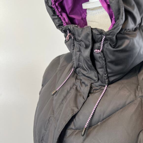 Lands End Down Quilted Puffer Jacket Hooded Black - Picture 6 of 14